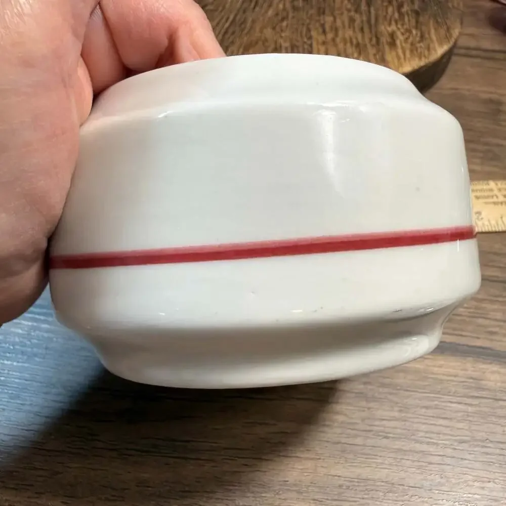 Caribe China Restaurant Ware Sugar Bowl Maroon Red Stripe Puerto Rico